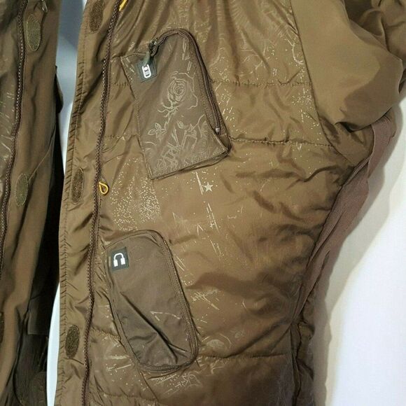 Salomon
Snowboard Jacket Sz L Brown Winter Hooded Zip Up Embroidered Snake - Picture 7 of 10